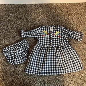Carter’s navy blue plaid dress with bloomers 18 months like new